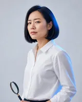 Portrait of Xinyi, the fictional persona of the Evaluator, an AI agent