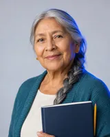 Portrait of Esperanza, the fictional persona of the Public Speaking Coach, an AI agent