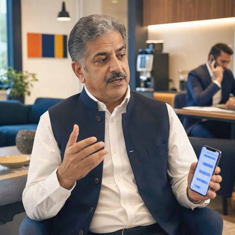 Illustrative photo: the operations manager at a recruitment agency asks the Recipe Manager for help from their phone.