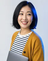 Portrait of Jiwoo, the fictional persona of the Reporting Agent, an AI agent
