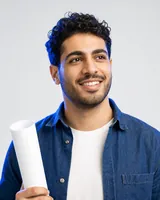 Portrait of Rami, the fictional persona of the Website Builder, an AI agent