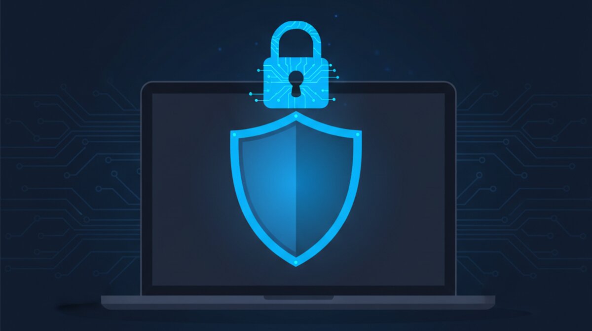 Digital illustration of real-world AI security threats being blocked by blue defense barriers