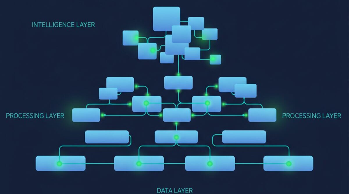 Digital illustration of the OpenClaw AI ecosystem with interconnected messaging platforms and agent nodes