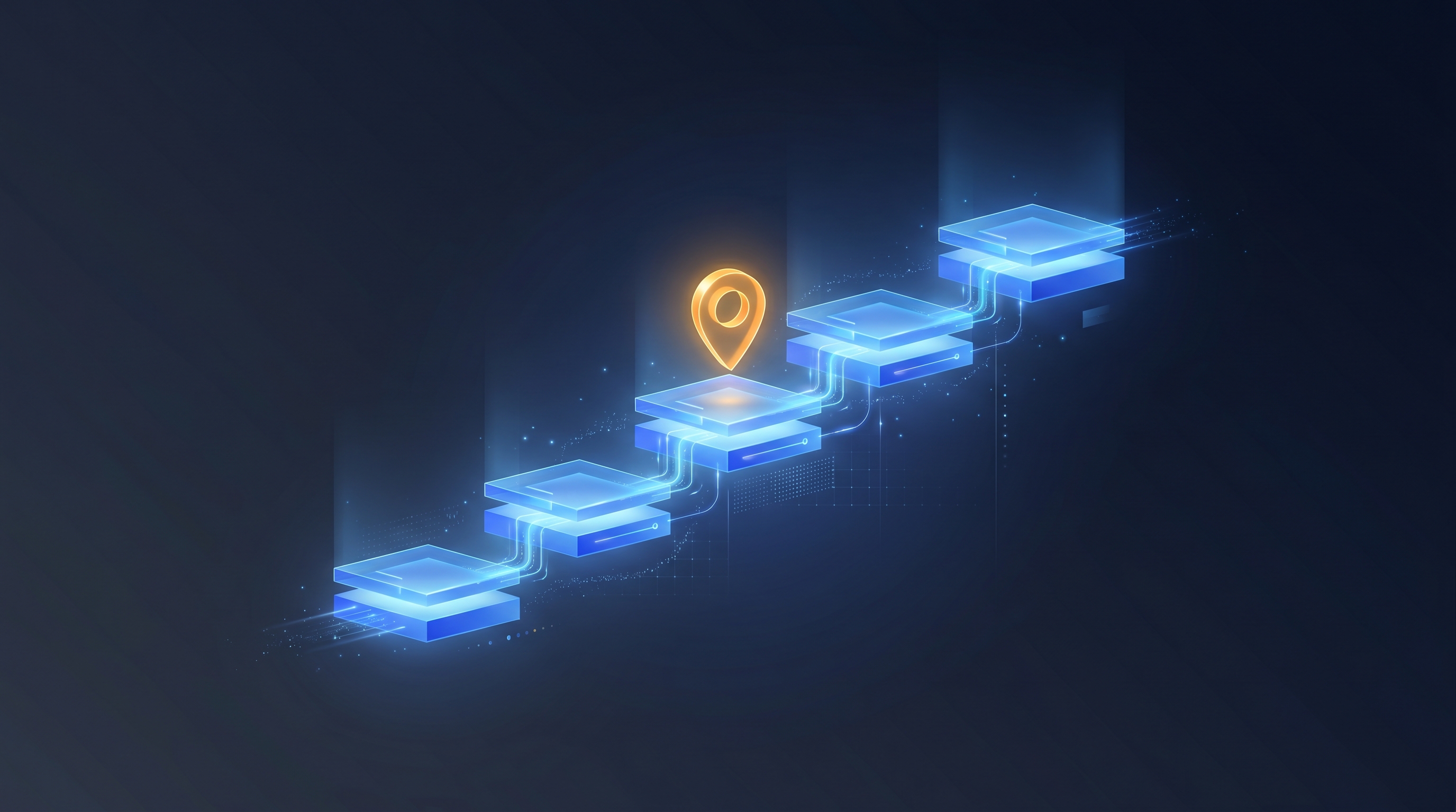 An ascending milestone path representing the Ai1 onboarding climb from setup to shipped applications